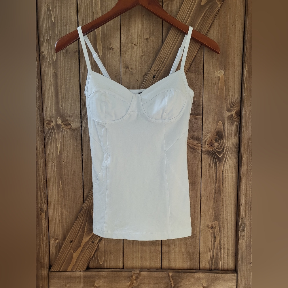Gentle Fawn Bustier Top Size S White Adjustable Straps